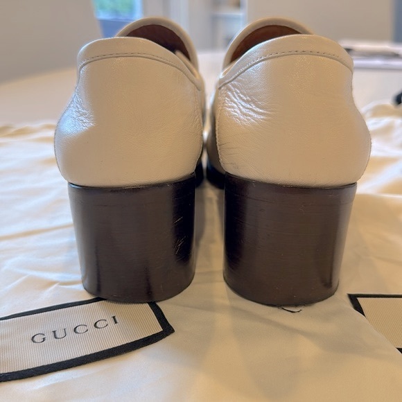 Gucci Vegas Block Heel Loafers White - Picture 3 of 9